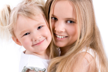 Cute portrait of two sisters