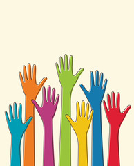 Colorful up hands