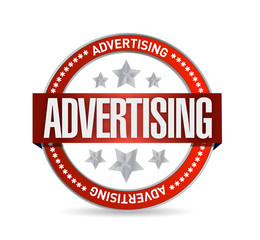 stamp with word advertising. illustration design