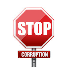 Stop corruption road sign illustration