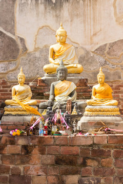 Three buddha image in old temple