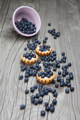 Fototapeta na wymiar Blueberry mini tarts
