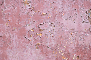 Paint peeling and rusty metal plate texture background
