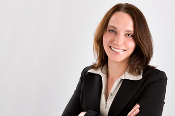 Obraz premium Business woman on gray