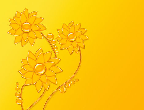 sunflowers like a drop on a sunny background