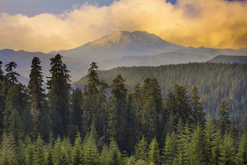 Sunset Over Mount St Helens