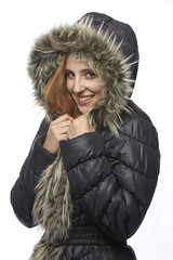 Frau mit Winterjacke