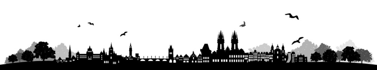 Naklejka premium Prag Skyline