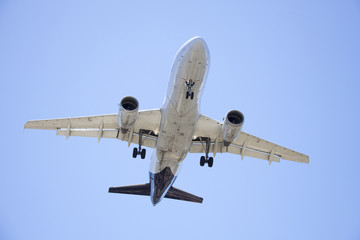 Fototapeta na wymiar Airplane in the sky, Airbus A340