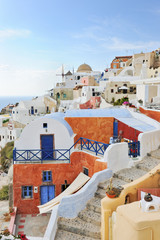 Oia white houses and windmill