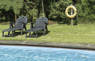 Sunbeds pool