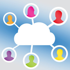 People connected by cloud system - 53851561