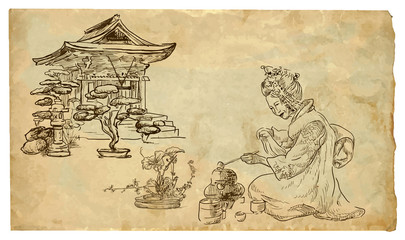 Plakaty  Scena kultury japońskiej: Ceremonia Herbaty