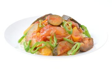 夏野菜のパスタ