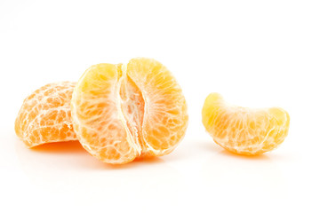 peeled mandarin,Tangerines,thai orange on white background