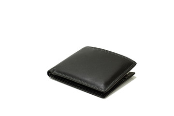 Black wallet wallet with stitched edges