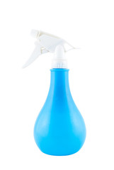 Blue plastic sprayer isolated on white background