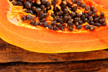 Papaya with seeds ripe