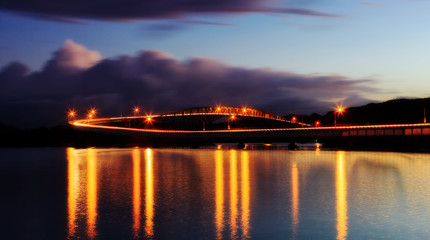 Fototapeta na wymiar Bridge by evening light