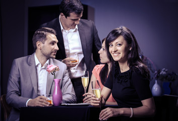 friends in a restaurant