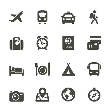 Traveling and transport icons for Web and Mobile App. Set 4
