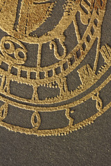 a fragment of an astronomical clock, fine sand look