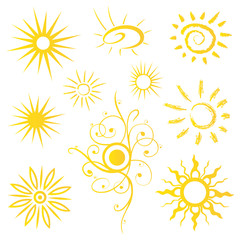 Sonne, Sun, Sommer, Urlaub, Reise, vector set