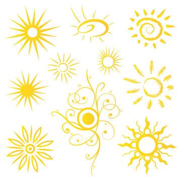 Sonne, Sun, Sommer, Urlaub, Reise, vector set