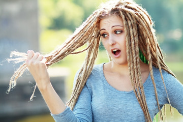 young woman with dreadlocks