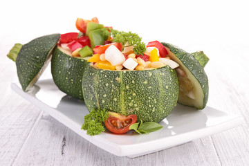 stuffed zucchini with vegetables