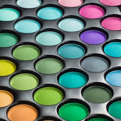 Colourful eye shadows palette. Makeup background