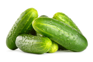 Cucumbers isolated on white