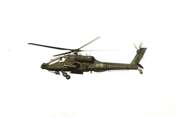 Fototapeta premium Apache Helicopter Over White