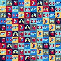 Medical and health care seamless pattern.