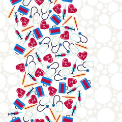 Medical and health care seamless pattern.