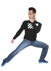 Young Man Practicing Taekwondo