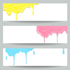 Three colorful paint banners.