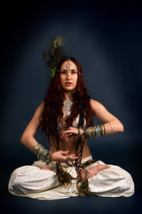 Young attractive retro model