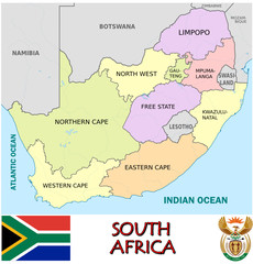 South Africa national emblem map symbol motto