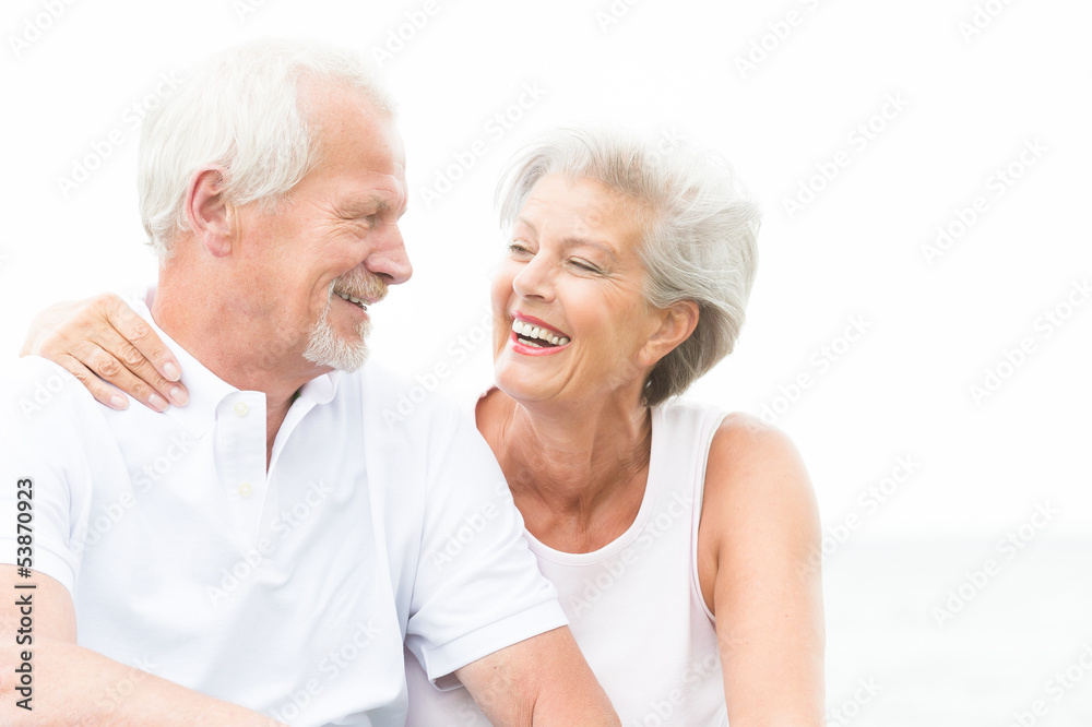 Wall mural happy senior couple