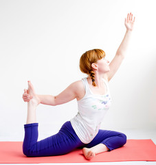 middle aged woman exercise yoga