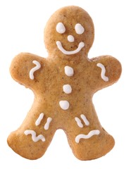 Gingerbread man on white background