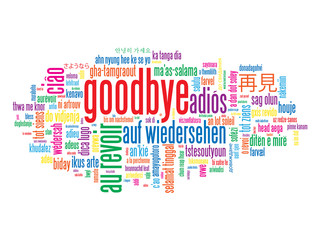 "GOODBYE" Tag Cloud (farewell see you soon retirement card)