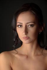 Fototapeta premium Portrait of young attractive brunnete woman