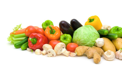 still life. fresh vegetables on a white background.