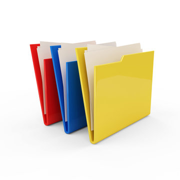 Colorful Folders isolated on white background