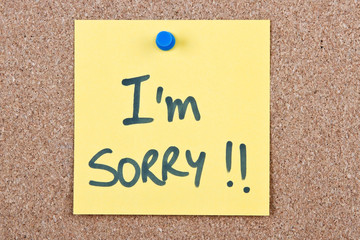 Post it note with i'm sorry