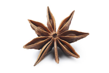 A Star Anise macro on white background