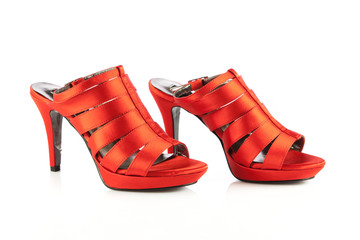 Red shoes isolated on white background