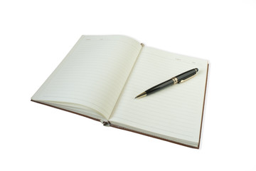 open book with pen